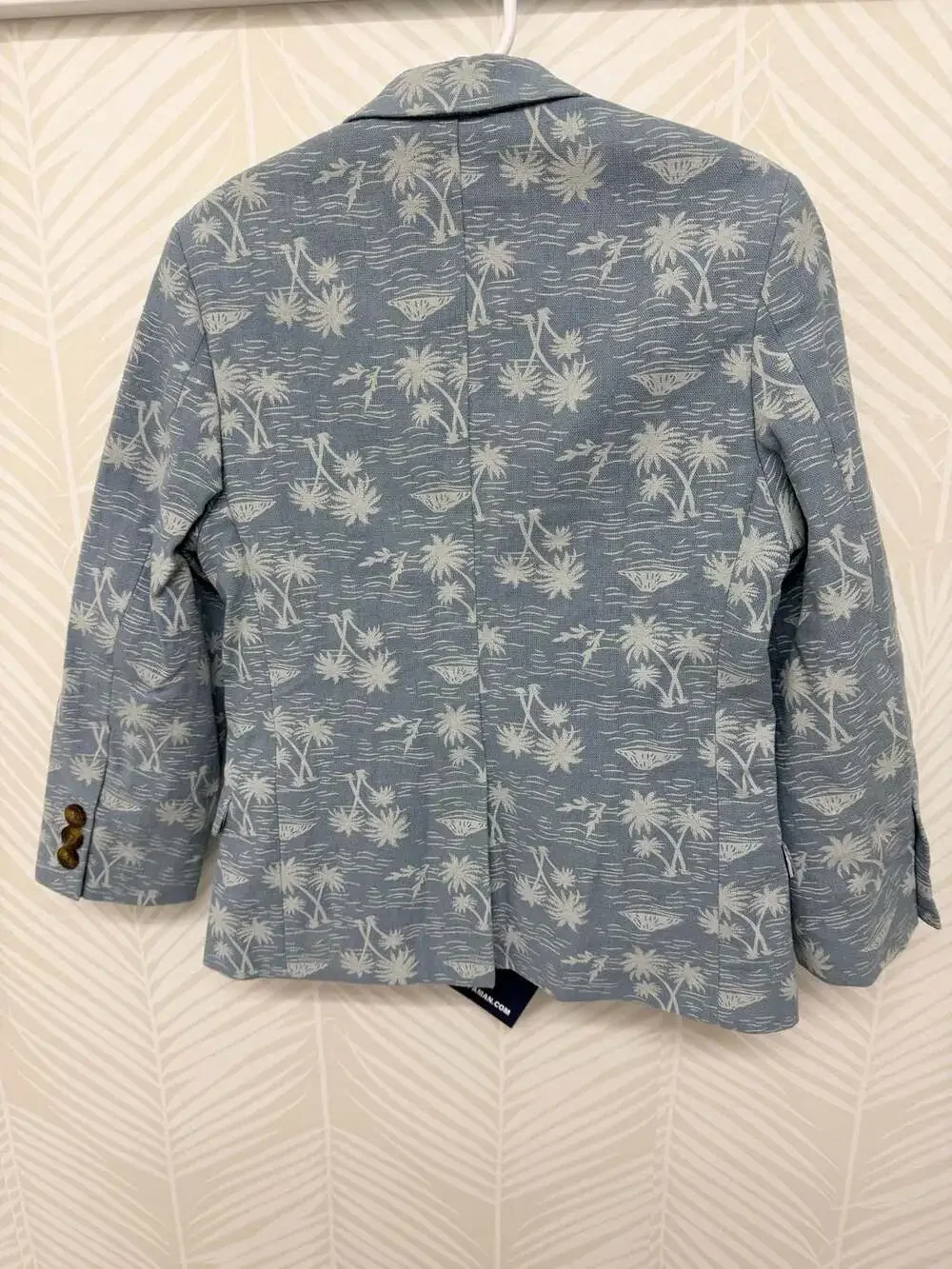 Appaman Boys Tailored Blazer in Blue Palm Tree Print Beach Tropical